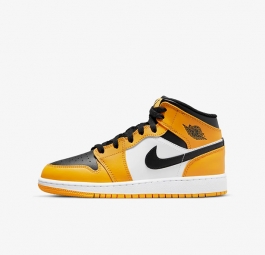 Nike Air Jordan 1 Mid Gs “Reverse Yellow Toe” 554725-701