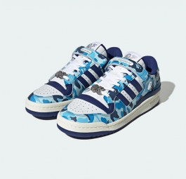 BAPE x Adidas Forum Low 84 “30th Anniversary Blue” ID4772