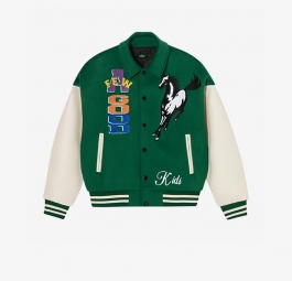 Doncare(AFGK) “Horse Logo Varsity Jacket Green White” AFL77