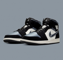 Jordan 1 Mid Satin Grey Toe