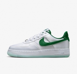 Nike Air Force 1 Low 07 Satin White “Pine Green” (w) DX6541-101