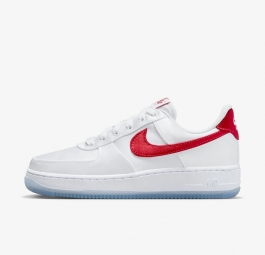 Nike Air Force 1 Low 07 Satin White “Varsity Red” (w) DX6541-100