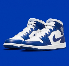 Wmns Air Jordan 1 Mid White ‘‘Kentucky Blue’’